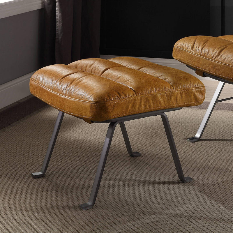 Acme Furniture Bison Leather Ottoman 59652 IMAGE 4