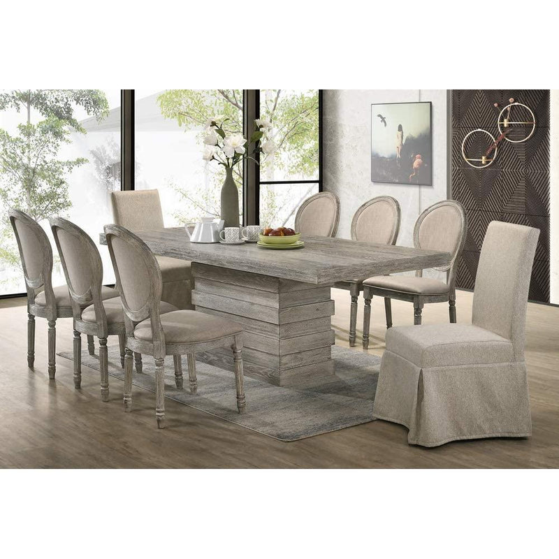 Acme Furniture Faustine Dining Table with Pedestal Base 77185 IMAGE 4