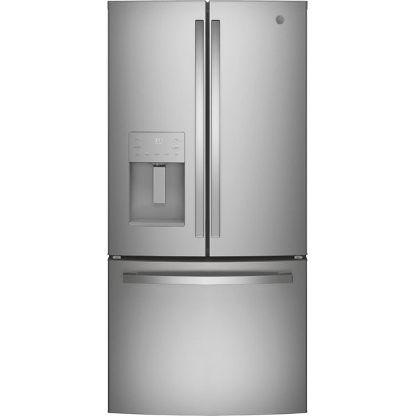 GE 33-inch, 17.5 cu.ft. Counter-Depth French 3-Door Refrigerator with External Water and Ice Dispensing System GYE18JYLFS IMAGE 1