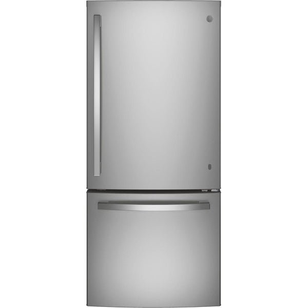 GE 30-inch, 21 cu.ft. Freestanding Bottom Freezer with LED Lighting GBE21DYKFS IMAGE 1