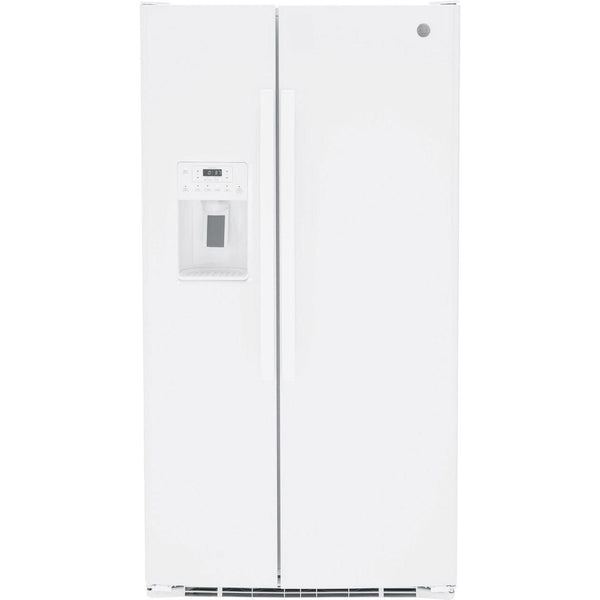 GE 36-inch 25.3 cu.ft. Freestanding Side-by-Side Refrigerator with LED Lighting GSE25GGPWW IMAGE 1