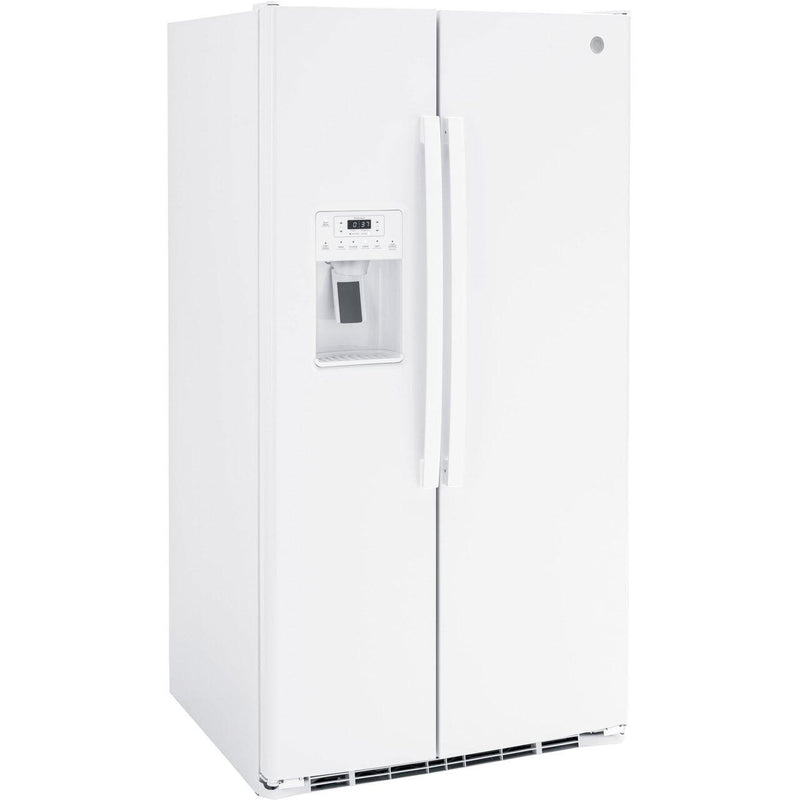 GE 36-inch 25.3 cu.ft. Freestanding Side-by-Side Refrigerator with LED Lighting GSE25GGPWW IMAGE 2