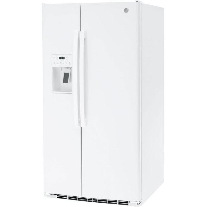 GE 36-inch 25.3 cu.ft. Freestanding Side-by-Side Refrigerator with LED Lighting GSE25GGPWW IMAGE 3