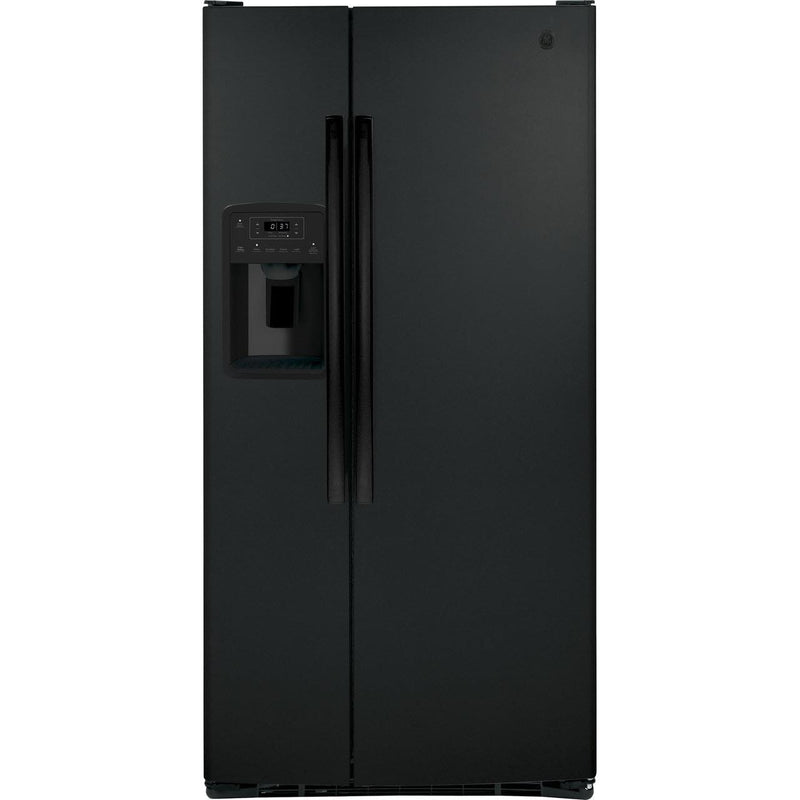 GE 33-inch 23 cu.ft. Freestanding Side-by-Side Refrigerator with LED Lighting GSE23GGPBB IMAGE 1