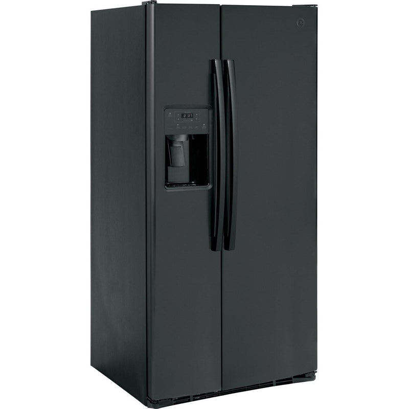 GE 33-inch 23 cu.ft. Freestanding Side-by-Side Refrigerator with LED Lighting GSE23GGPBB IMAGE 2
