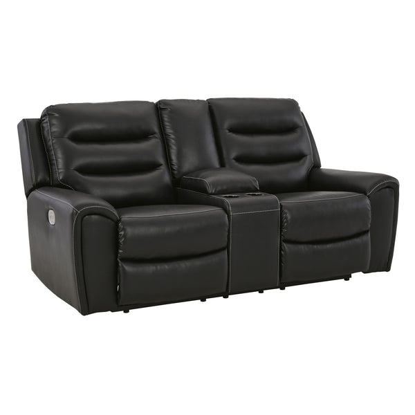 Signature Design by Ashley Warlin Power Reclining Leather Look Loveseat 6110518 IMAGE 1