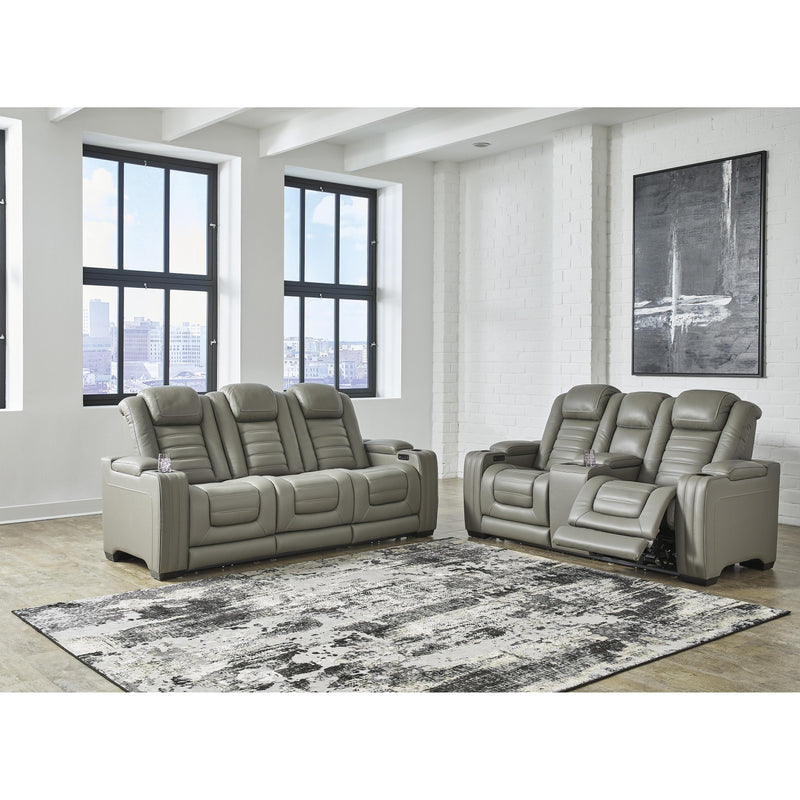 Signature Design by Ashley Backtrack Power Reclining Leather Match Loveseat U2800518 IMAGE 12