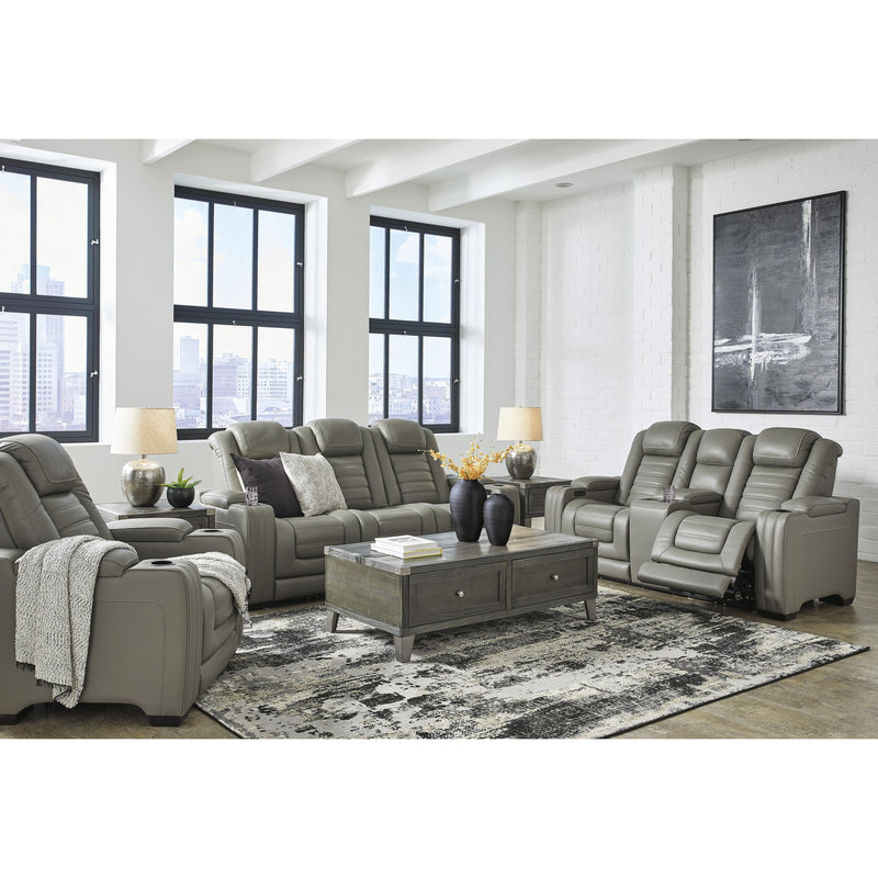 Signature Design by Ashley Backtrack Power Reclining Leather Match Loveseat U2800518 IMAGE 13