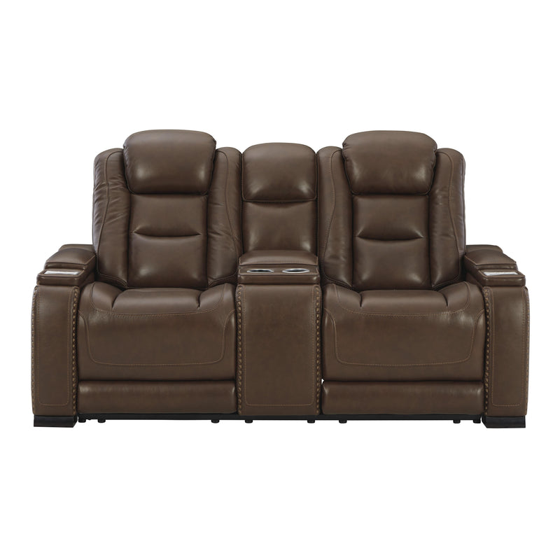 Signature Design by Ashley The Man-Den Power Reclining Leather Match Loveseat U8530618 IMAGE 2