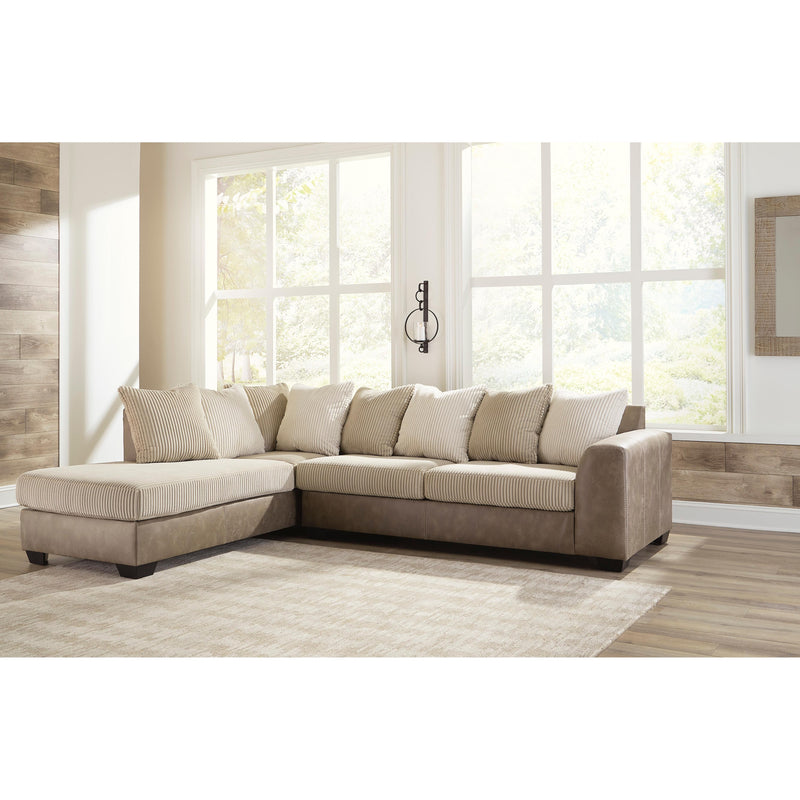 Signature Design by Ashley Keskin Fabric and Leather Look 2 pc Sectional 1840316/1840367 IMAGE 3