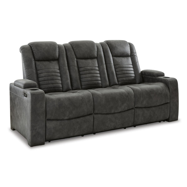 Signature Design by Ashley Soundcheck Power Reclining Leather Look Sofa 3060615 IMAGE 1