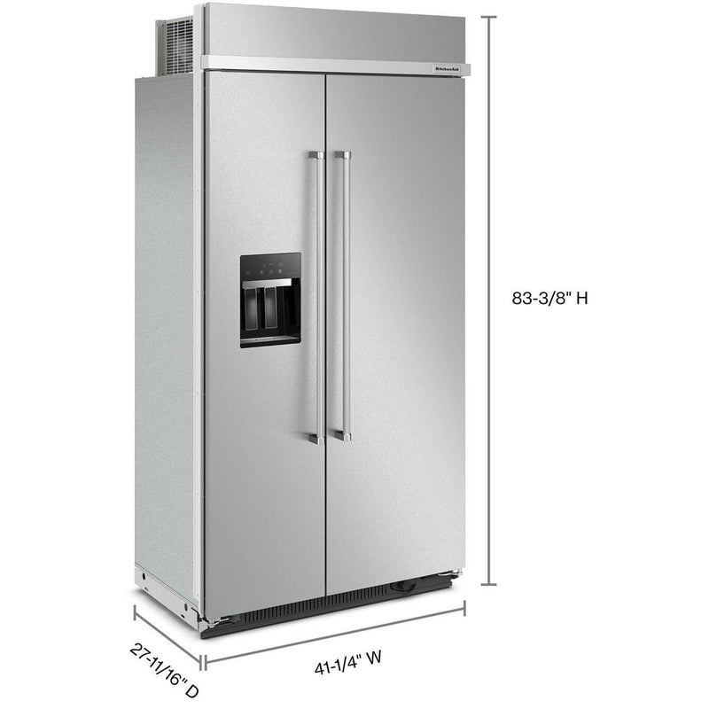KitchenAid 42-inch, 25.1 cu. ft. Built-in Side-by-Side Refrigerator with External Water and Ice Dispensing System KBSD702MPS IMAGE 4