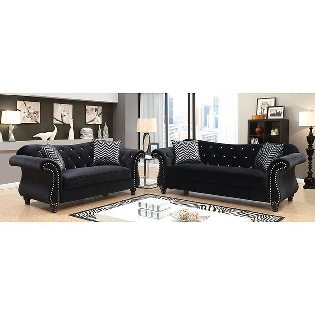 Furniture of America Jolanda Stationary Fabric Sofa CM6159BK-SF-VN IMAGE 2
