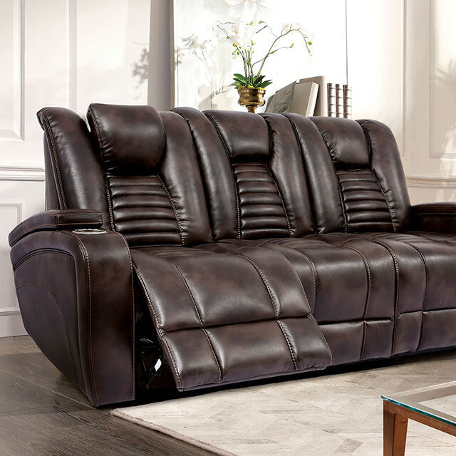 Furniture of America Abrielle Power Reclining Leather Look Sofa CM9902-SF IMAGE 1