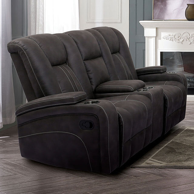 Furniture of America Amirah Reclining Fabric Loveseat CM9903-LV IMAGE 1