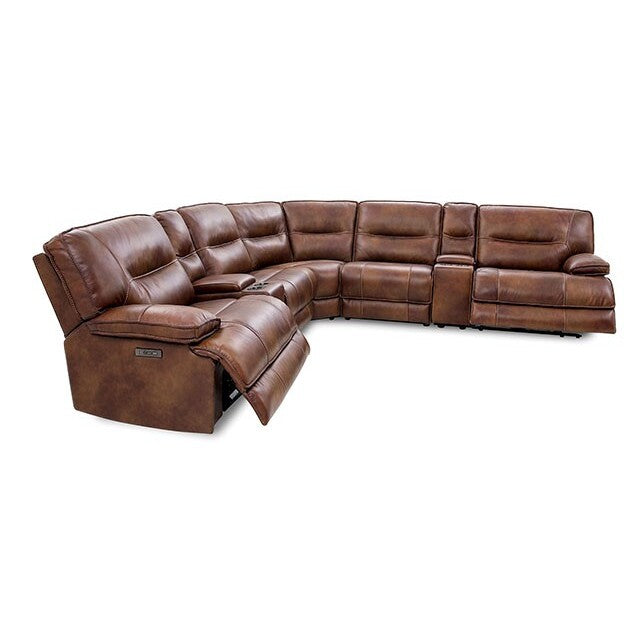 Furniture of America Louella Power Reclining Leather Sectional CM9905-SECT IMAGE 3