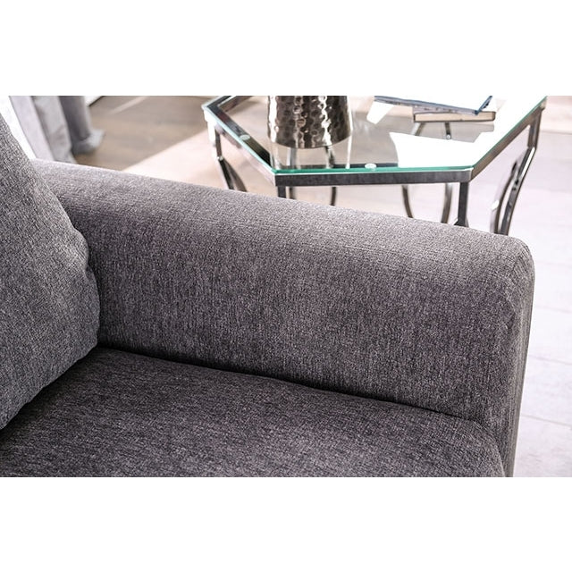 Furniture of America Dagmar Stationary Fabric Loveseat EM6723GY-LV IMAGE 4