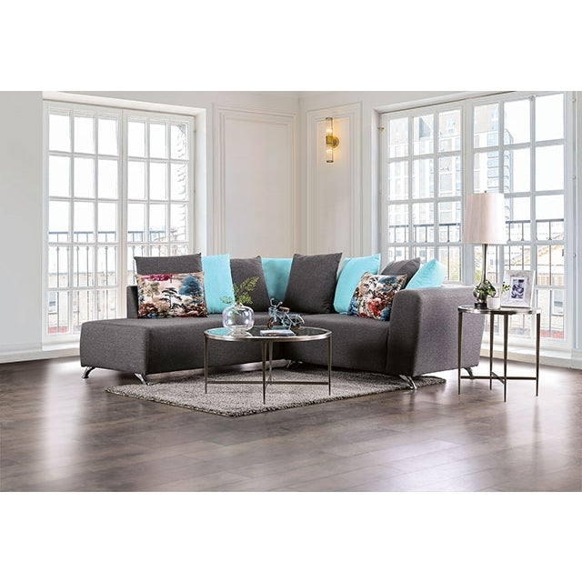 Furniture of America Krefeld Fabric Sectional EM6750DG-SECT IMAGE 1