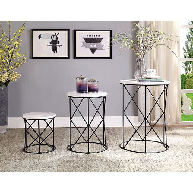 Furniture of America Madyson Nesting Tables FOA-AC340WH-3A IMAGE 2