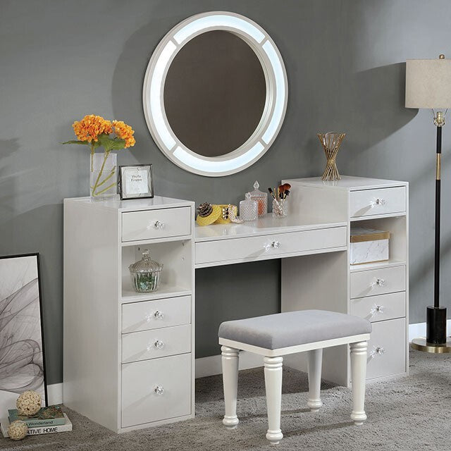 Furniture of America Yasmine Vanity Set FOA-DK5683WH-PK IMAGE 1