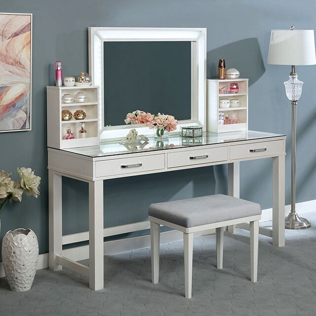 Furniture of America Stephanie Vanity Set FOA-DK5685WH-PK IMAGE 1