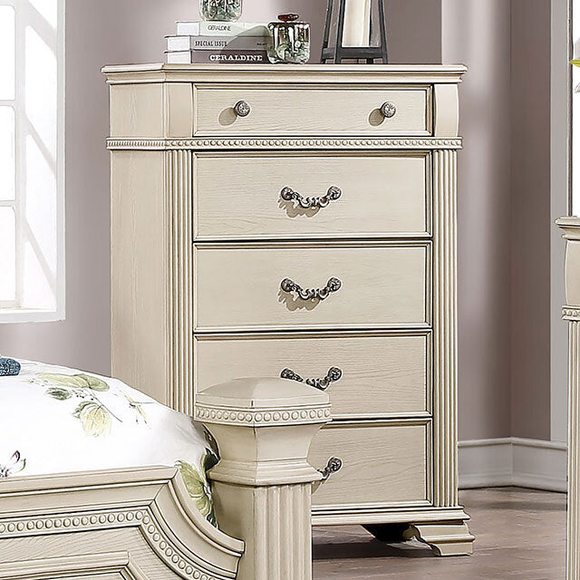 Furniture of America Pamphilos 5-Drawer Chest FOA7144WH-C IMAGE 1