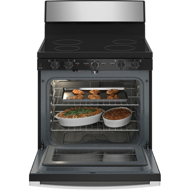 GE 30-inch Freestanding Electric Range with Radiant Smooth Cooktop JB480STSS IMAGE 2