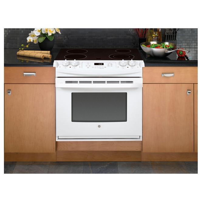 GE 30-inch, Drop-In Electric Range with Ceramic Glass Cooktop JD630DTWW IMAGE 4