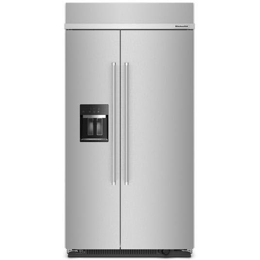 KitchenAid 42-inch, 25.1 cu. ft. Built-in Side-by-Side Refrigerator with External Water and Ice Dispensing System KBSD702MSS IMAGE 1