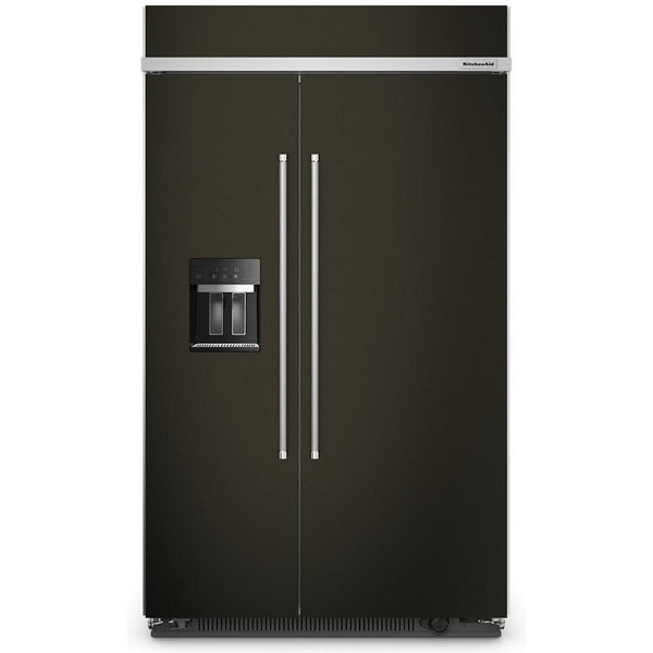 KitchenAid 48-inch, 29.4 cu. ft. Built-in Side-by-Side Refrigerator with External Water and Ice Dispensing System KBSD708MBS IMAGE 1