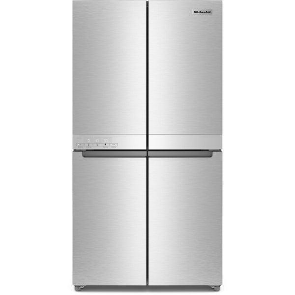 KitchenAid 36-inch, 19.4 cu.ft. Counter-Depth 4-Door Refrigerator with PrintShield™ Finish KRQC506MPS IMAGE 1
