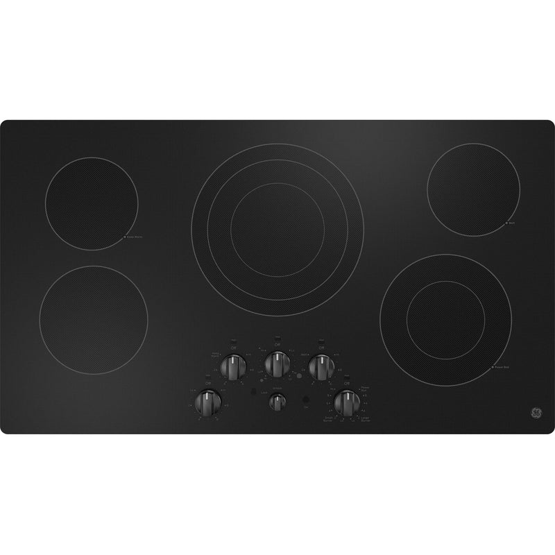 GE 36-inch Built-in Electric Cooktop JEP5036DTBB IMAGE 1