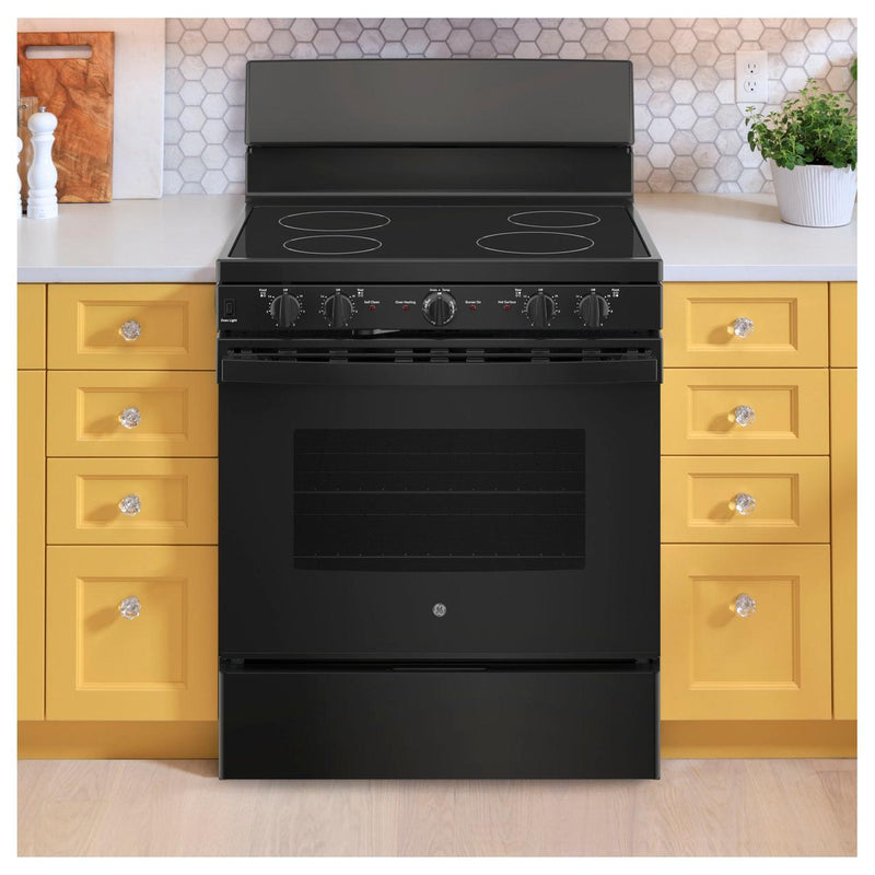 GE 30-inch Freestanding Electric Range with Radiant Smooth Cooktop JB480DTBB IMAGE 6