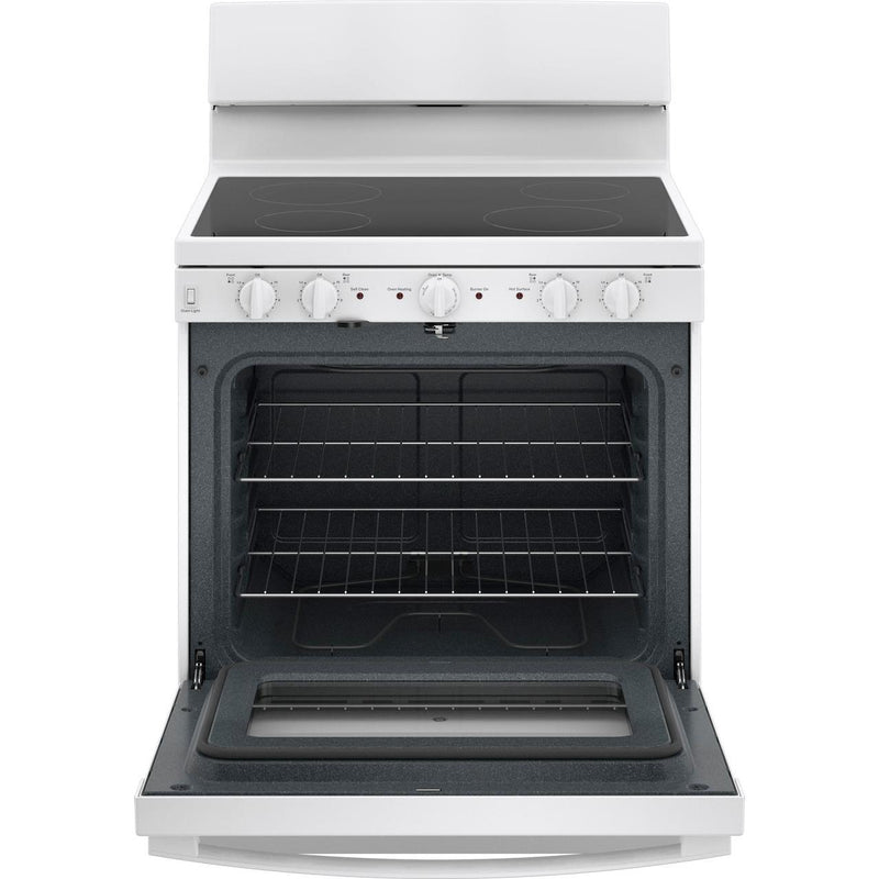 GE 30-inch Freestanding Electric Range with Radiant Smooth Cooktop JB480DTWW IMAGE 2